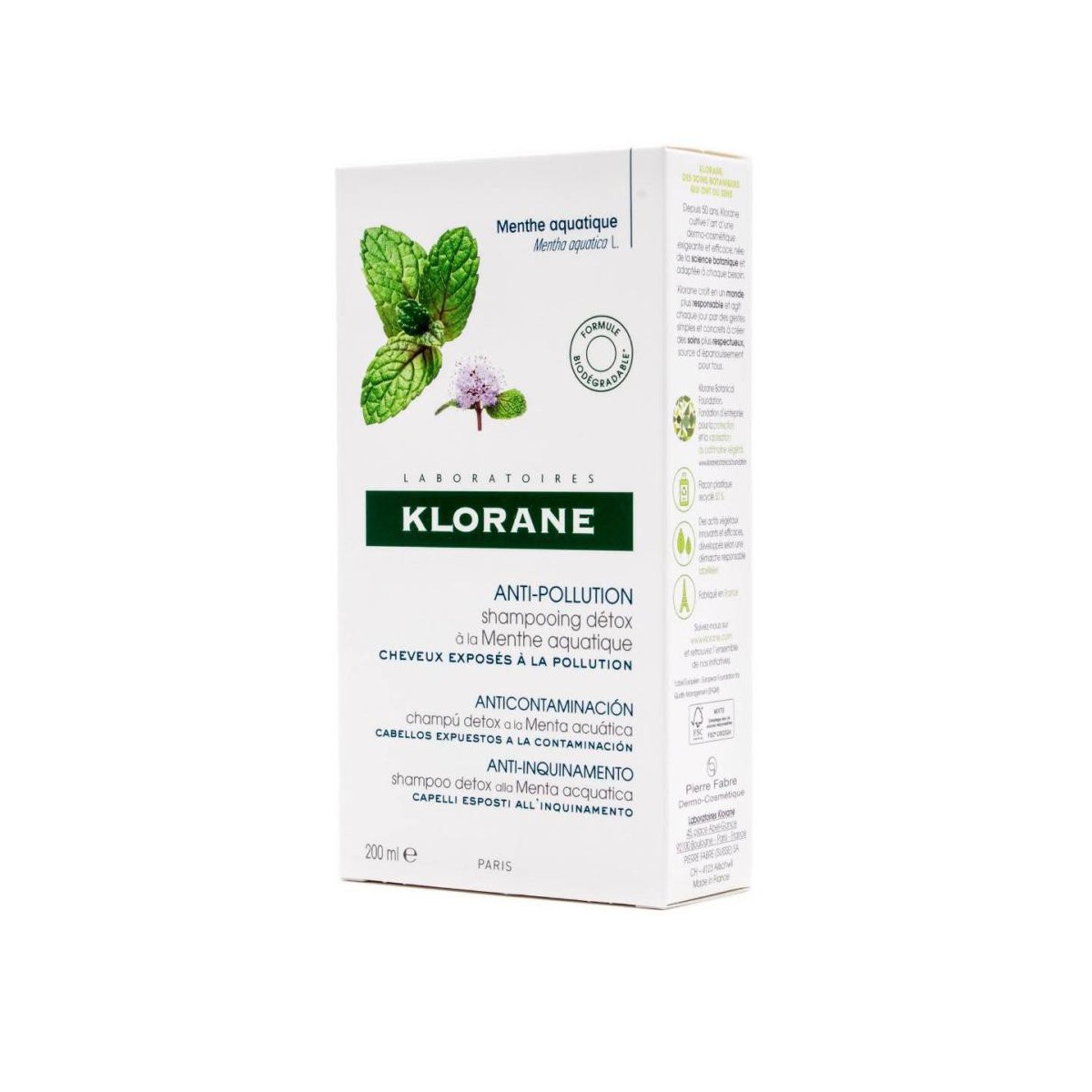 klorane champu menta acuatica 200 ml