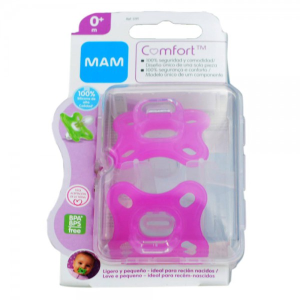 mam chupete comfort color rosa silicona