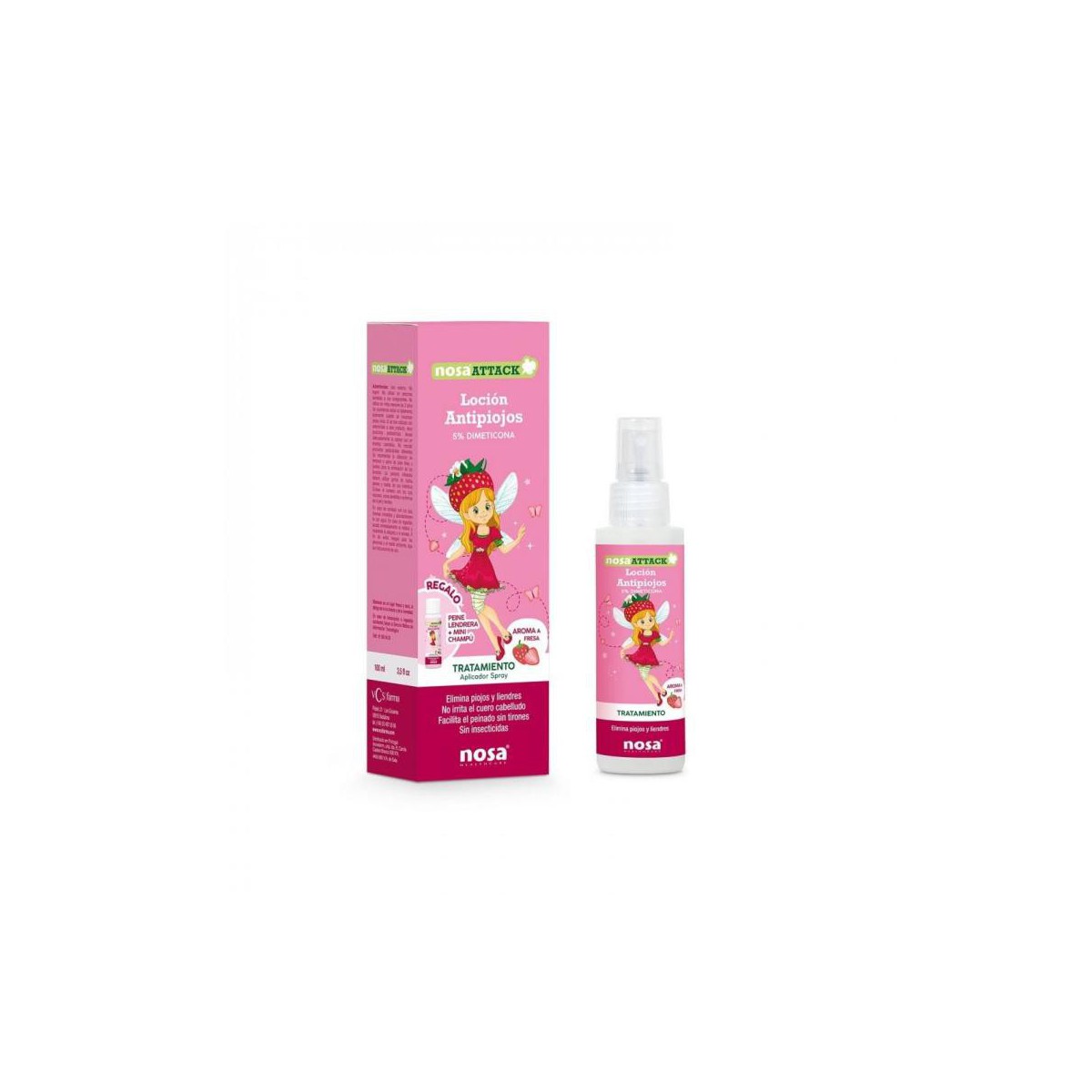 nosa attack locion antipiojos 5 dimeticona aroma fresa 100ml