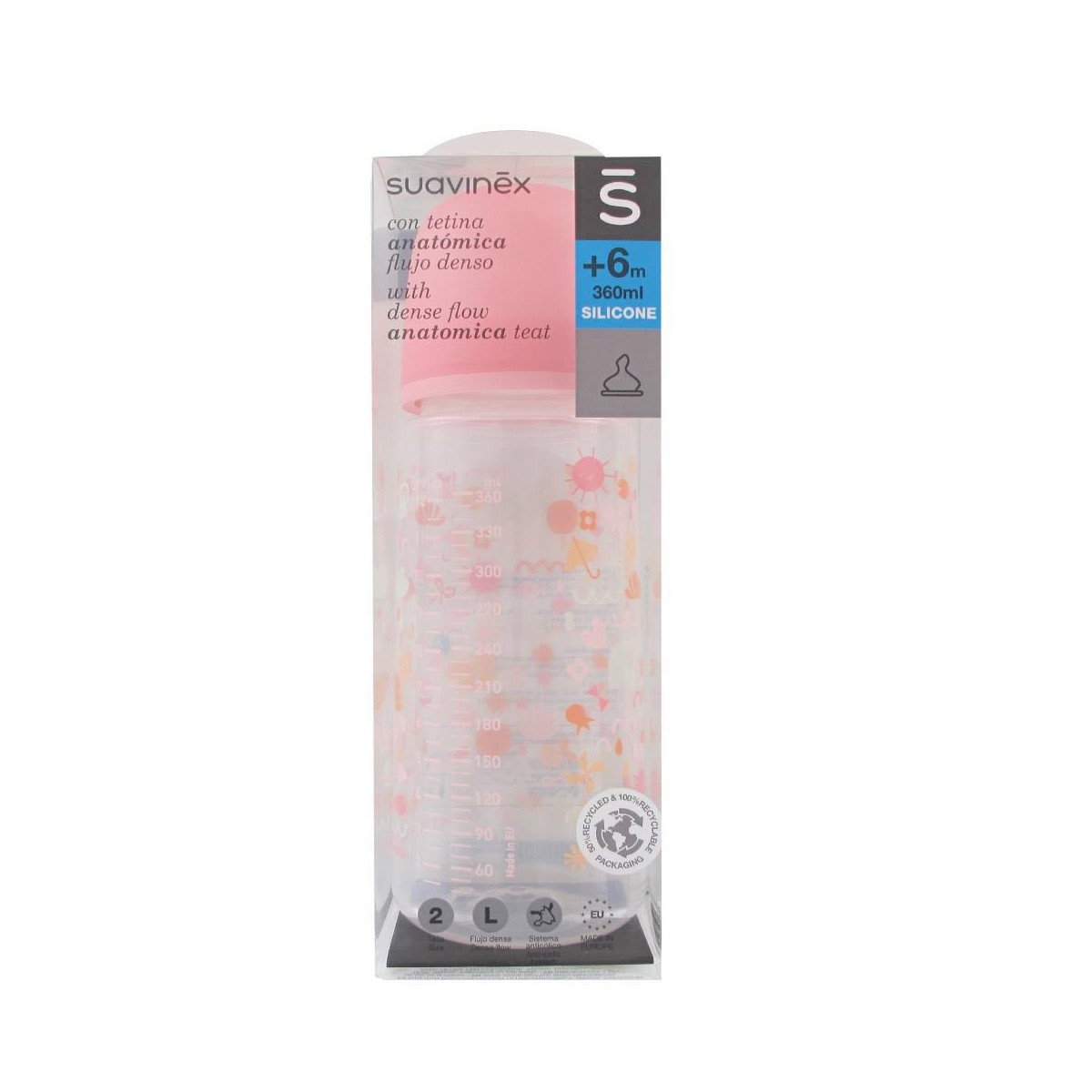 suavinex biberon tetina anatomica silicona 360 ml