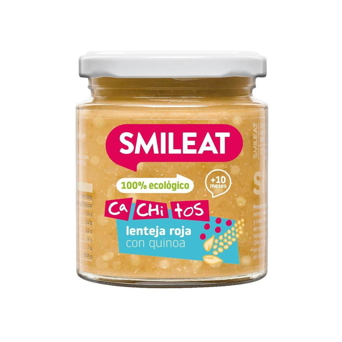 smileat cachitos tarrito eco lenteja roja con quinoa 230 gr