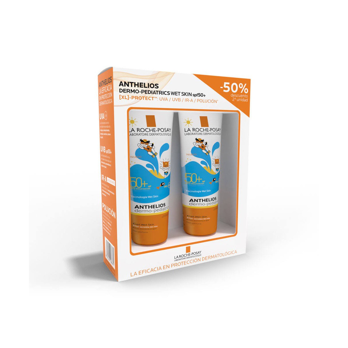 la roche posay duplo leche gel anthelios dermo pediatrics wet skin spf50