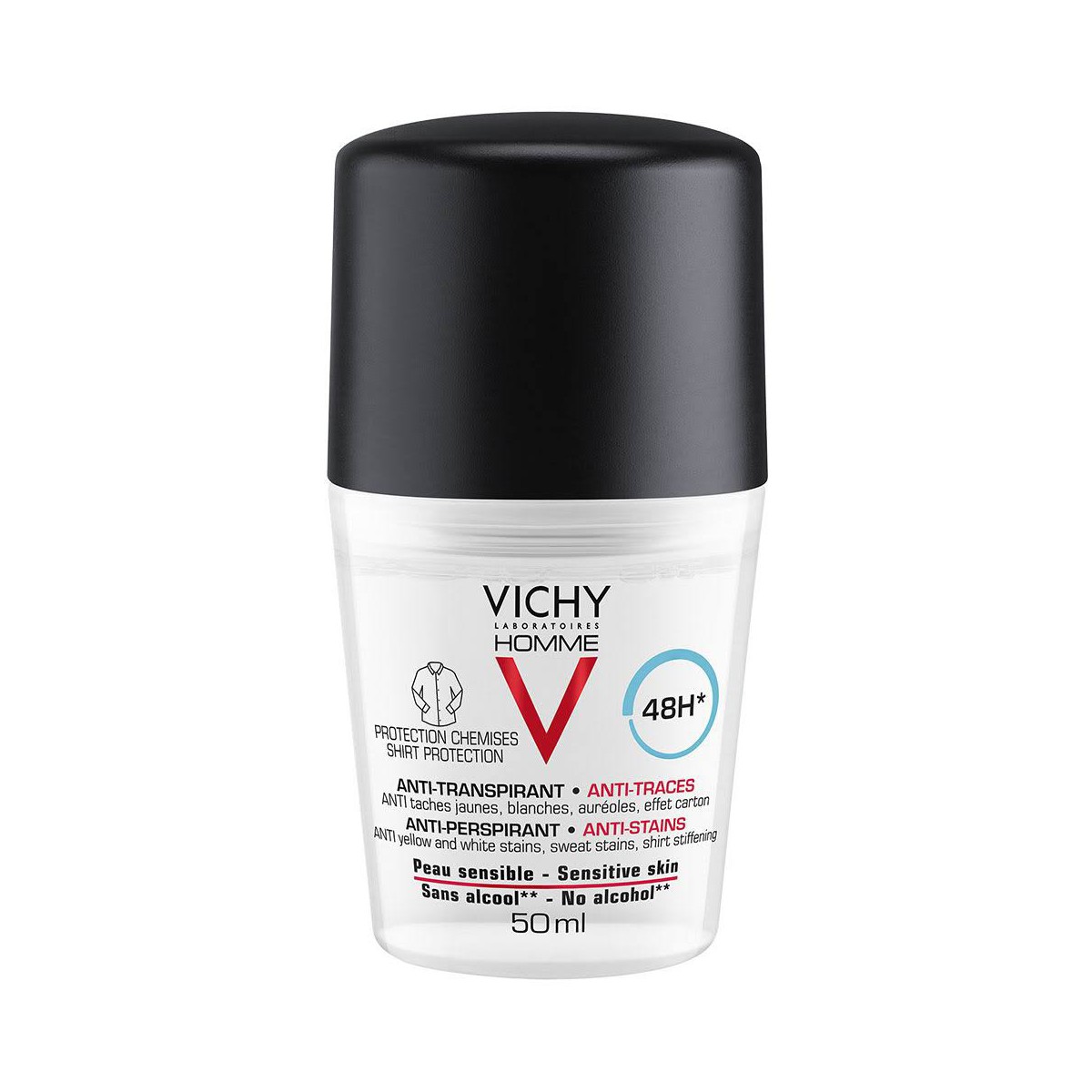 vichy homme desodorante antitranspirante antimanchas 48h 50ml