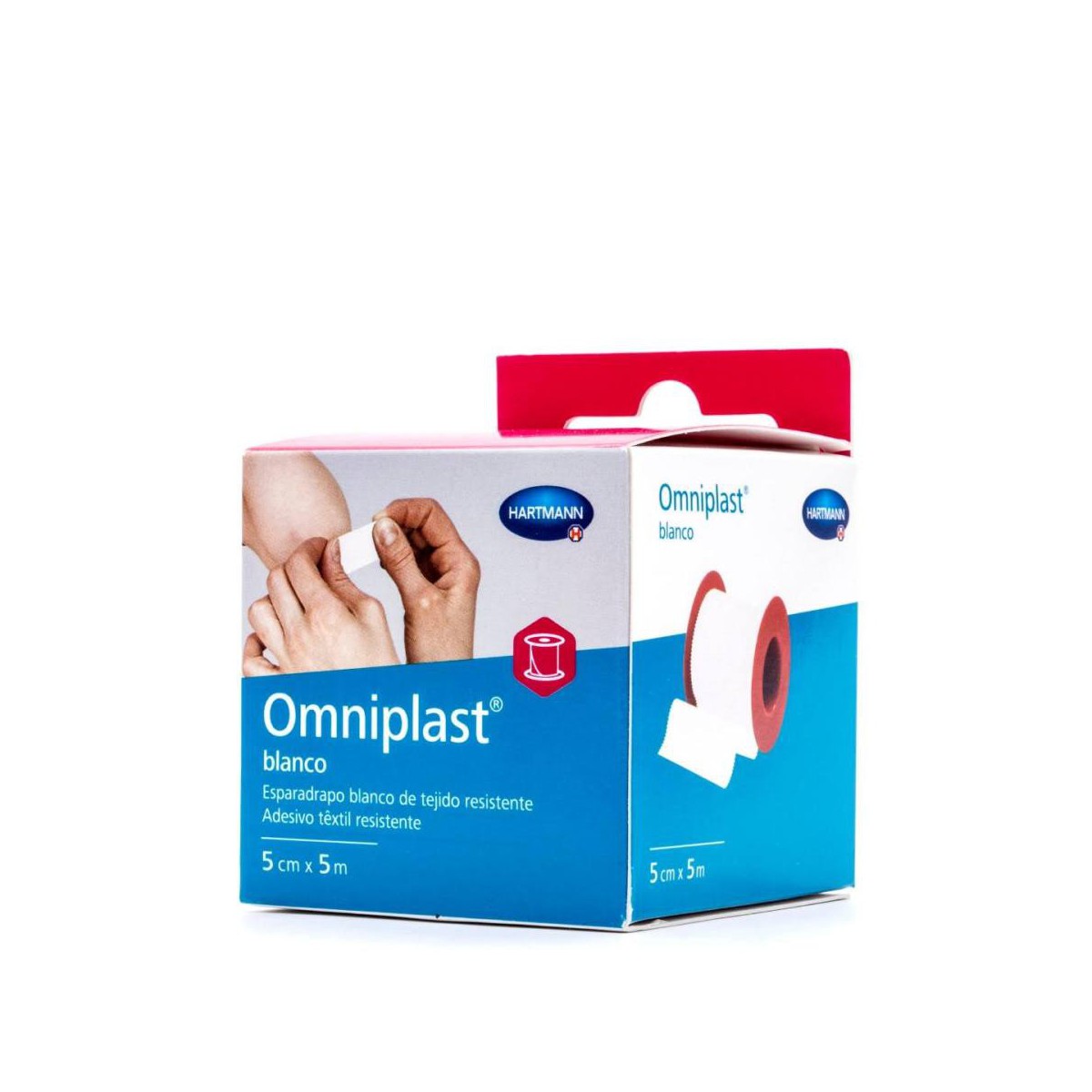 esparadrapo omniplast tela blanco 5x5 cm
