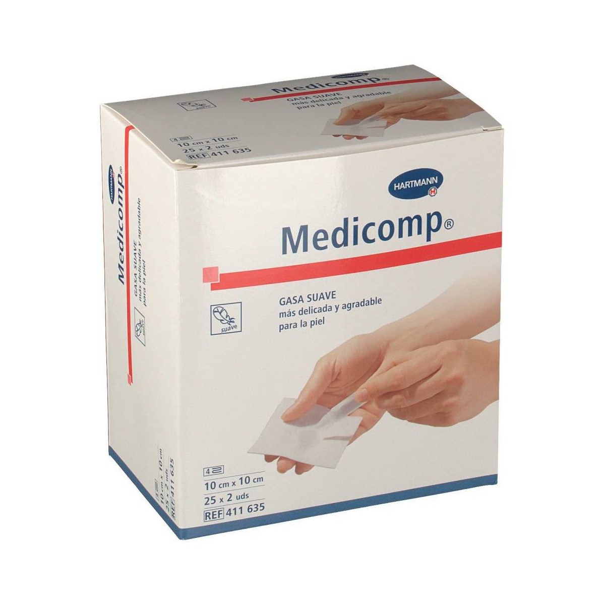 medicomp compresas non woven 10x10 cm 25 sobres