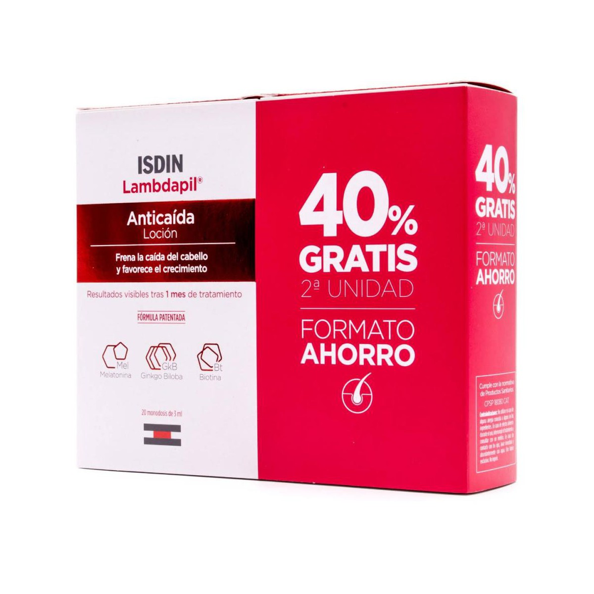 isdin duplo lambdapil anticaida locion 20 monodosis